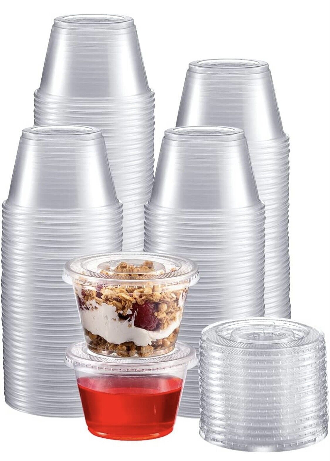 Fresh 'n Clear™ 6 oz Clear Plastic Sauce Cup - 4 1/2Dia x 1 3/8H