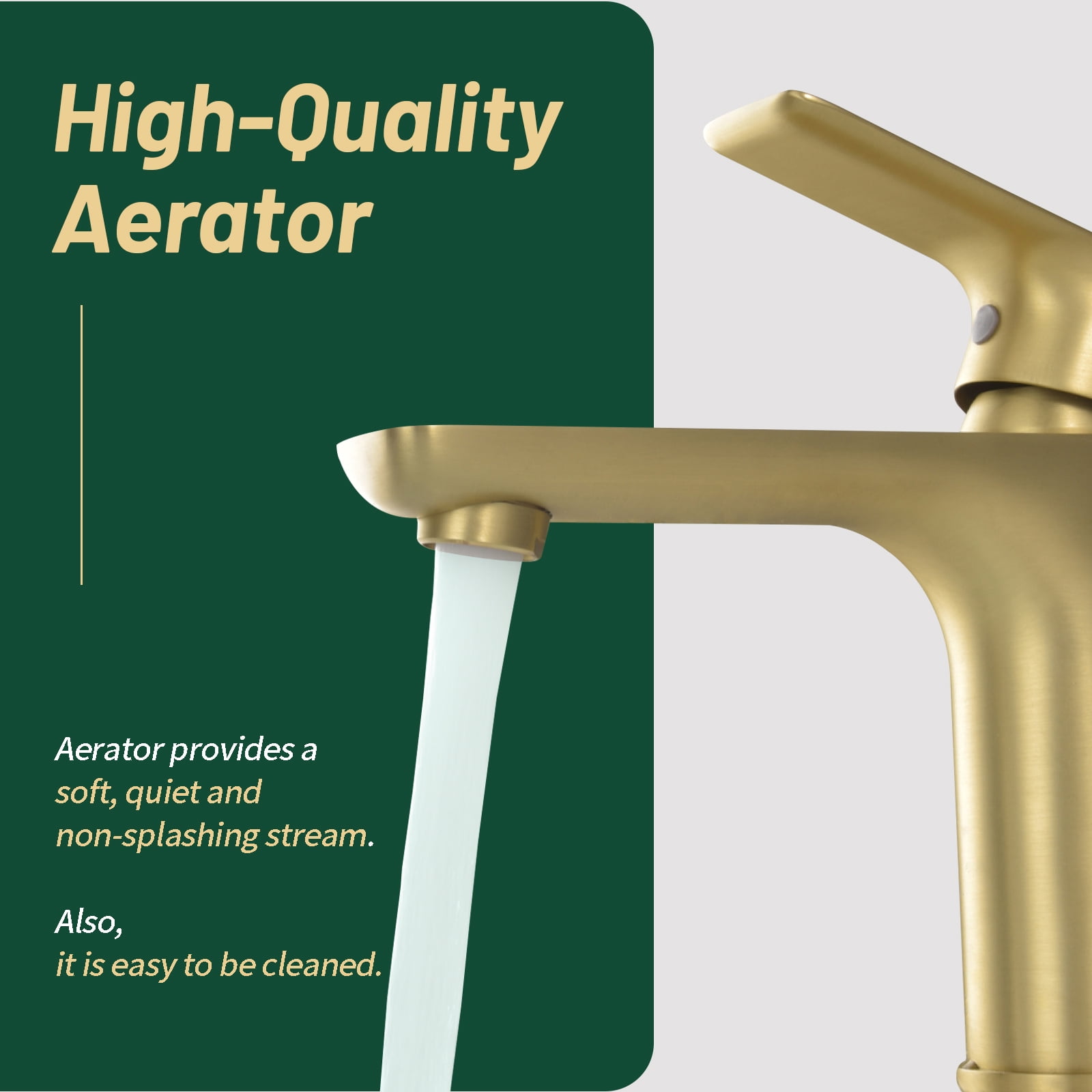Cobbe Single Handle Vanity Sink Faucets Single-Hole Installation Bathroom Faucet Brushed Gold