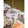 thumbnail image 3 of Square Outdoor Tablecloth with Umbrella Hole Brown Plaid Father's Day Outside Table Cloth Waterproof Patio Table Cover Checkered Farmhouse Art Zipper Tablecloths for Picnic Party Camping 54x54 Inch, 3 of 8