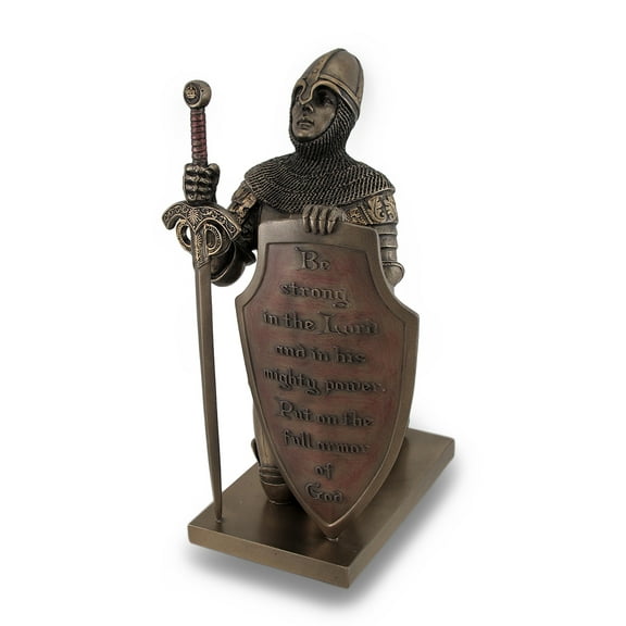 Veronese Design Templar Knight Be Strong In The Lord Bronze Finish Statue