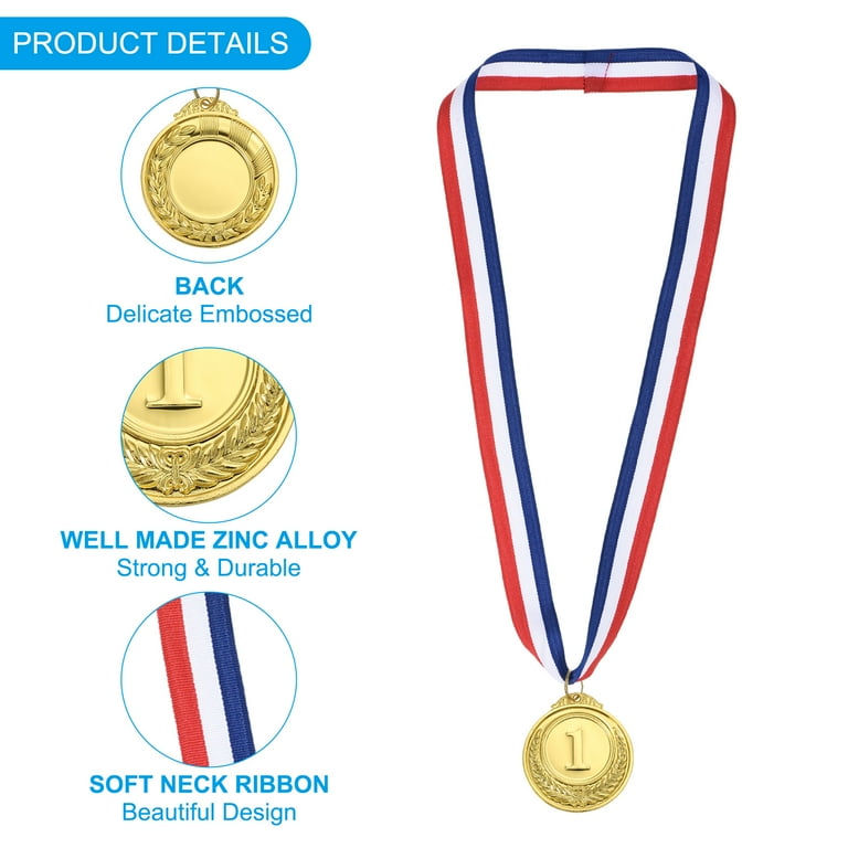 Uxcell 2 Inch Award Medals, 6 Pack Gold Silver Bronze Medal