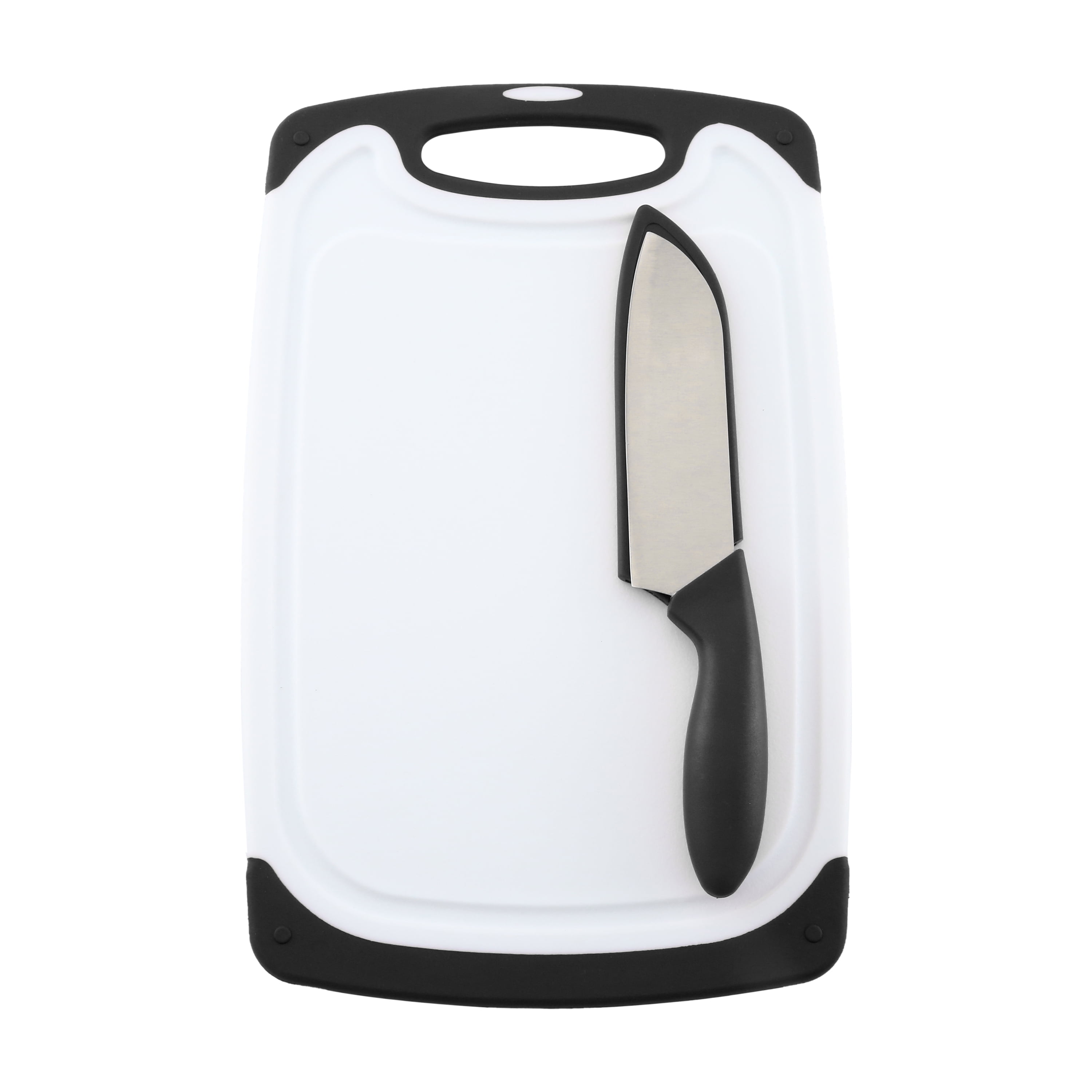 Holiday Time 5” Stainless Steel and Black Plastic Santoku Knife and