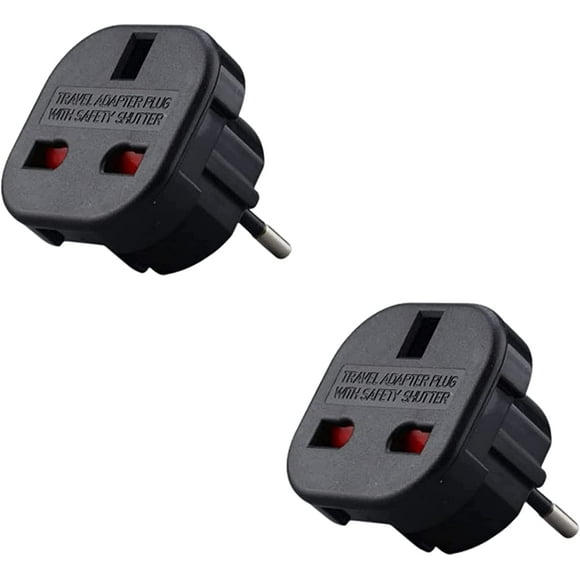 Business-Plus Travel Adapter English Plug to France Set of 2 - Type G to Type C - French Company