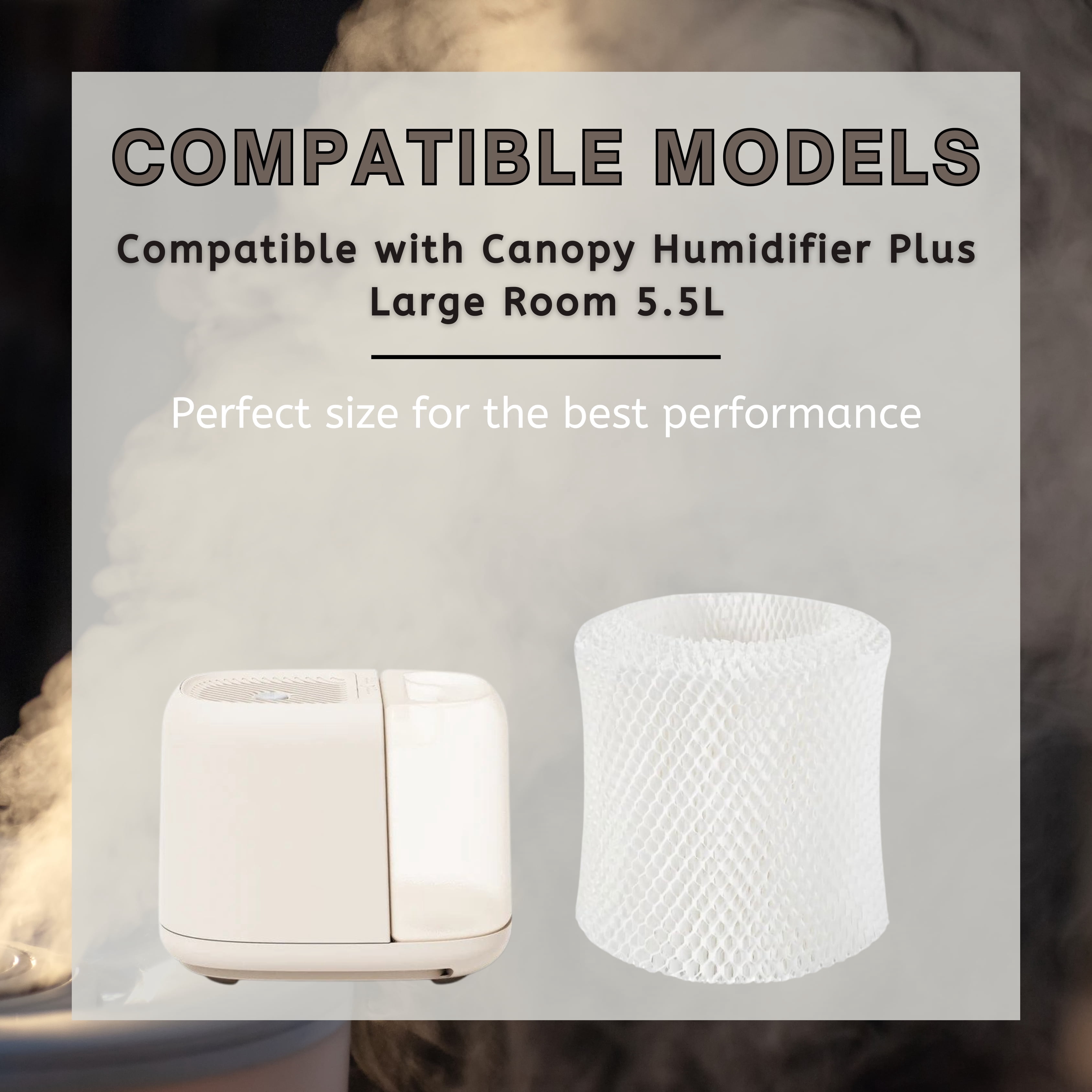 Nispira PLUS Wick Humidifier Filter Replacement for Canopy Plus Humidifier Only, Long-Last Wood Pulp, 5 Packs
