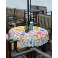 thumbnail image 2 of Boanket Outdoor Tablecloth with Umbrella Hole for Patio/Picnic/Party/Camping, Spring Floral Waterproof Table Cloth Round Cover Washable, Pastoral Colorful Botanical Summer (Dia 54"), 2 of 7
