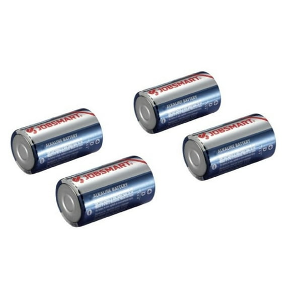 JobSmart LR20 4PK 1.5V 18,000 mAh, Size- D Alkaline Batteries - Count of 4
