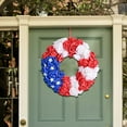 thumbnail image 4 of Meitianfacai 4th/Fourth of July Decorations Welcome Wreath for Front Door - Foam Rose Wreath Red White and Blue Star Sign, Patriotic Memorial Day Porch Home Wall Outside Decor, 4 of 9