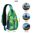 thumbnail image 4 of Crossbody Sling Backpack for Women Men Green Watercolor Sea Turtles Shoulder Sling Crossbody Casual Chest Bag for Travel Sports Running Hiking, 4 of 5