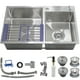 thumbnail image 1 of Fregadero Tarja Acero Inox 2 Tinas Gutstark 32 x 40 x 20 cm Escurridor Cocina Dispensador Jabon, 1 of 8