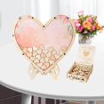 thumbnail image 1 of pitrice Wedding Guest Book Drop Sign Book Box Wedding Guest Book Replacement Rustic Decor for Anniversary Pink Heart, 1 of 9