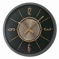 thumbnail image 1 of Reloj de pared Seiko Davis con funda de hierro negro con detalles dorados, 1 of 4