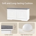 thumbnail image 6 of Shoe Bench, Entryway Storage Bench with Doors, Cushion, 2-Tier Shoe Rack with 6-Cubby, 31.5”L x 13.8”W Shoe Organizer Cabinet, Adjustable Shelf, Living Room, Bedroom, White, 6 of 18