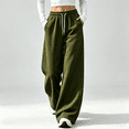 thumbnail image 2 of Akmaiox Wide Leg Sweatpants for Women, Plus Size Drawstring Waist Workout Joggers with Pockets, Casual Comfy Outdoor Hiking Pants, 2 of 7