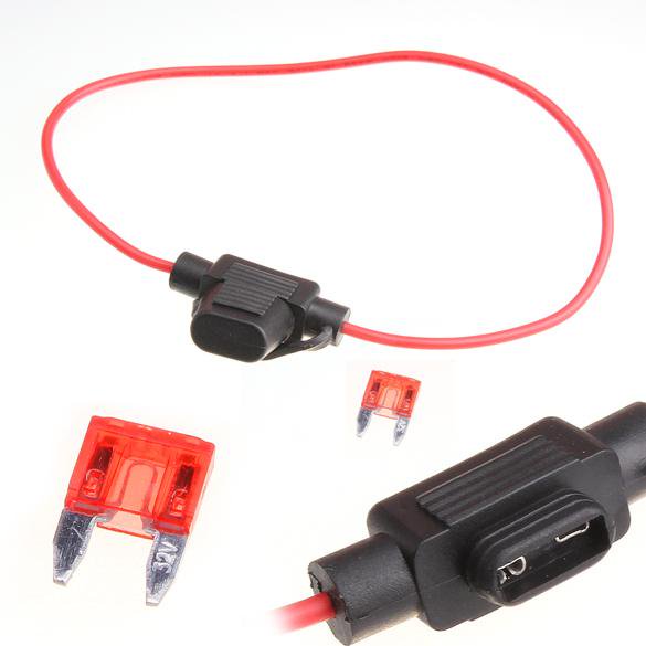 Mini tipo de cuchilla de toma de corriente a prueba de agua en línea portafusibles con fusible 10A Tmvgtek Autopartes