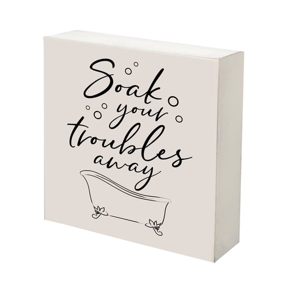 LifeSong Milestones 6x6 Shadow Box Soak Your Troubles (White)