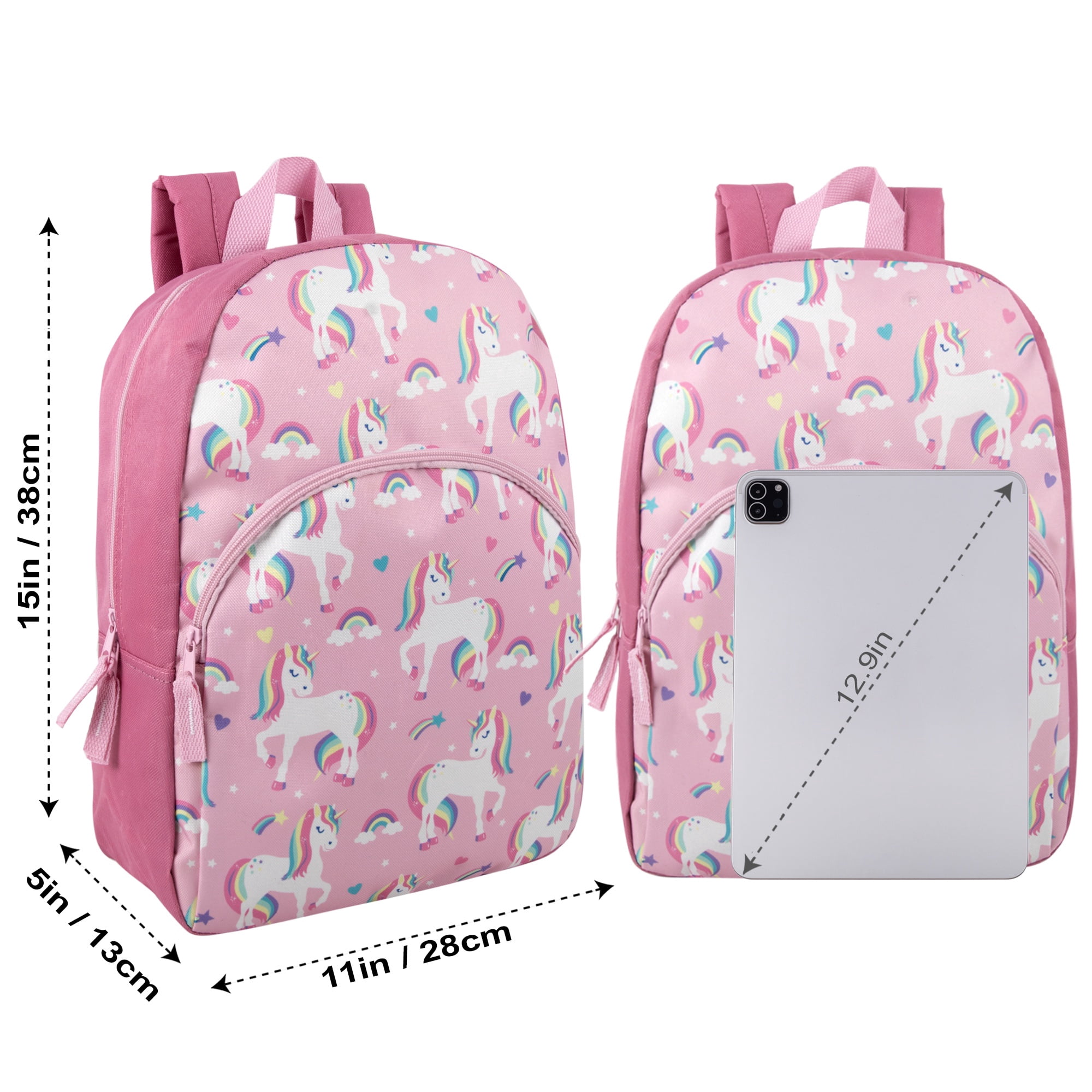 24 Pack of Bulk Wholesale 15 Inch Fun Printed Backpacks for Commute and Travel in Female Fantastic Creature Prints