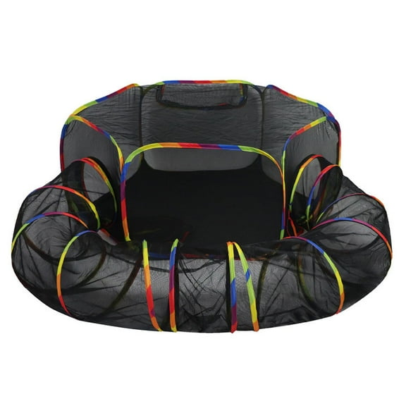 Spacious Outdoor Cat Enclosure Playset with Tent Tunnel for Small Animals