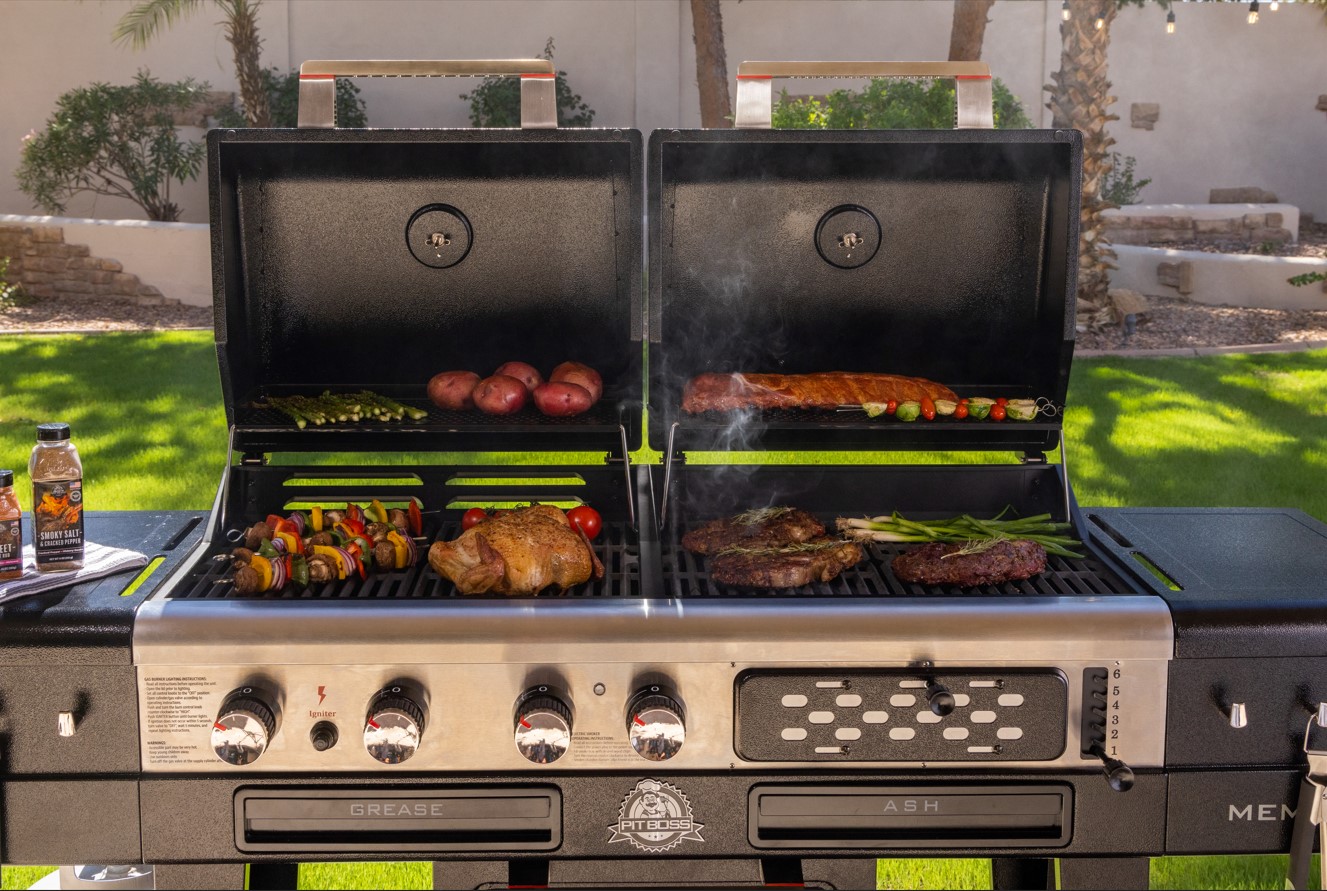 Pit Boss Memphis 2 Ultimate 4-in-1 Gas & Charcoal Combo Grill with Smoker - image 4 of 12