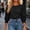 Black, variant on Blouses for Women Smocked Cuffs 3/4 Puff Sleeve Tops Casual Crewneck Basic Tees Fashion Loose Fit Tshirts