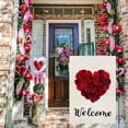 thumbnail image 2 of Valentines Day Rose Heart Garden Flag 12×18 Inch Double Sided for Outside Burlap Red Wedding Anniversary Welcome Holiday Yard Decoration, 2 of 6