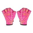 thumbnail image 1 of Unique Bargains Gants de Natation Aquatiques Impression Résistance à l'Eau Gants d'Entraînement Rose Rouge, M, 1 of 7