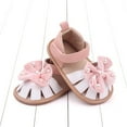 thumbnail image 6 of Linfrsh Baby Girl Boy Sandals Comfort Breathable Summer Outdoor Casual Beach Shoes Bowknot Anti Slip Rubber Sole Toddler First Walking Shoes(Pink,0-6 Months), 6 of 7
