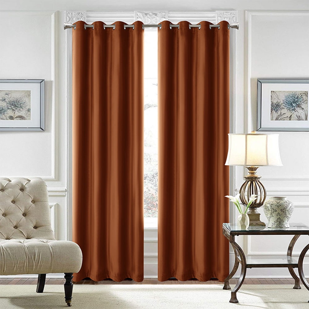 Hot Blackout Curtain Simple Color Living Room Eyelet Window Drapery Panel 1Piece 
