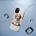 thumbnail image 5 of DistinctInk Tough Case for Apple iPhone 15 (6.1" Screen), Compatible with MagSafe Charging - Valentine's Day Pyrenean Shepherd Puppy, 5 of 6