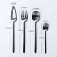 thumbnail image 4 of Juego de cubiertos mate, vajilla de acero inoxidable, juego de cubiertos, juego de vajilla con cuchillo, tenedor y cuchara para fiestas (negro, 16 piezas), 4 of 8
