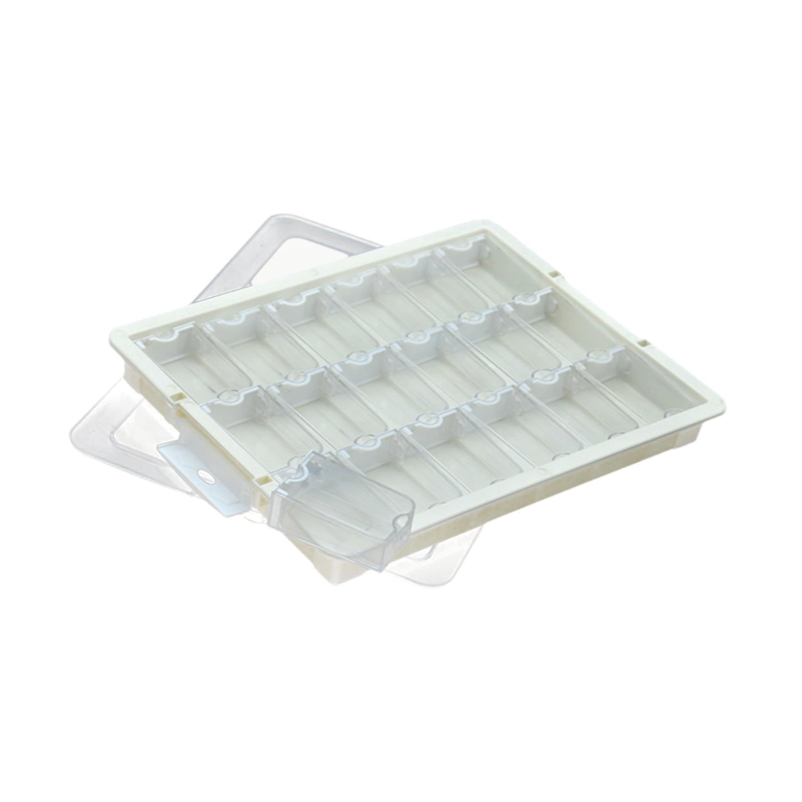 QccHieUs Bead Storage Box Bead Organizer Box with Lid Portable with Compartments Supplies 18 Grid