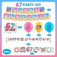 thumbnail image 3 of 67 Birthday Party Decorations Set, Happy Banner with Balloons Hanging Swirls Toppers and Topper for Six Seven Meme Theme Celebration, 3 of 7