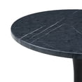thumbnail image 5 of Miniyam 23.6” Round Dining Table, Small Pedestal Tulip Style Table for 2–4 People, Wooden Top with Metal Base, Charcoal Gray, 5 of 7