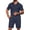 Navy, variant on Kixjoy Mens Short Sets 2 Piece Outfits Short Sleeve Big and Tall Collared T-Shirts and Shorts Set Casual Soft Beach Sweatsuits for Men, Dark Green M