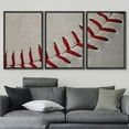 thumbnail image 3 of wall26 - Close Up of Baseball Seams - Framed Canvas Art Wall Art - 24"x36"x3 BLACK, 3 of 5