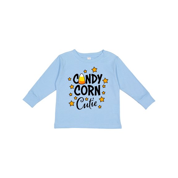 Inktastic Candy Corn Cutie with Stars Girls Long Sleeve Toddler T-Shirt