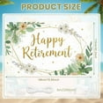 thumbnail image 2 of Gold Glitter Happy Retirement Banner Floral Design Retirement Party Display Green Leaves White Flowers Botanical Backdrop for Retirement Party Photo Backdrop Celebration Event, 2 of 9