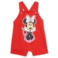 thumbnail image 5 of Disney Minnie Mouse Infant Baby Girls French Terry Short Overalls T-Shirt and Headband 3 Piece Outfit Set Newborn to Infant, 5 of 5