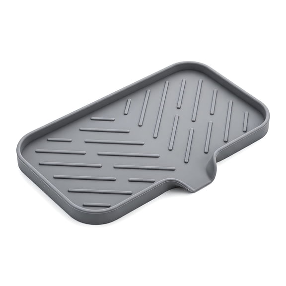 Silicone Soap Dish 9.65"×5.91"×0.67" – Soap Holder with Drain, Sponge Holder for Kitchen Sink, Soap Dispenser Tray, Bathroom & Kitchen Sink Organizer, Rubber Soap Dish for Bar Soap & Bottles