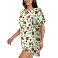 thumbnail image 2 of Naloa Cute Bear Women's Short-Sleeved Pajama Set, Loungewear, Summer pajamas, Breathable Cozy - XX-Large, 2 of 9