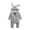 Gray, variant on Odeerbi 2025 Infant Baby Boys Girls Cartoon Rabbit Ears Hooded Romper Jumpsuit Outfits