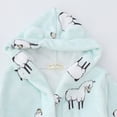 thumbnail image 4 of NIEWTR oddler Kids Boys Girls Flannel Robes Cute Pattern Bathrobe Unisex Night-Robe Baby Flannel Hoodie Pajamas Sleepwear Fall Winter Loungewear(B-Light Blue,6-7 Years), 4 of 6