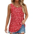 thumbnail image 3 of Fantaslook Pleated Tank Tops for Women Dressy Casual Sleeveless Blouses Floral Summer Tops, 3 of 10