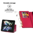 thumbnail image 3 of Decase for Samsung Galaxy Z Fold 5 Stylish Wallet Case,Bling Glitter Leather Zipper Pocket 9 Card Holders Stand Function Magnetic Clasp Detachable Lanyard Purse Case for Galaxy Z Fold 5,Rose, 3 of 10