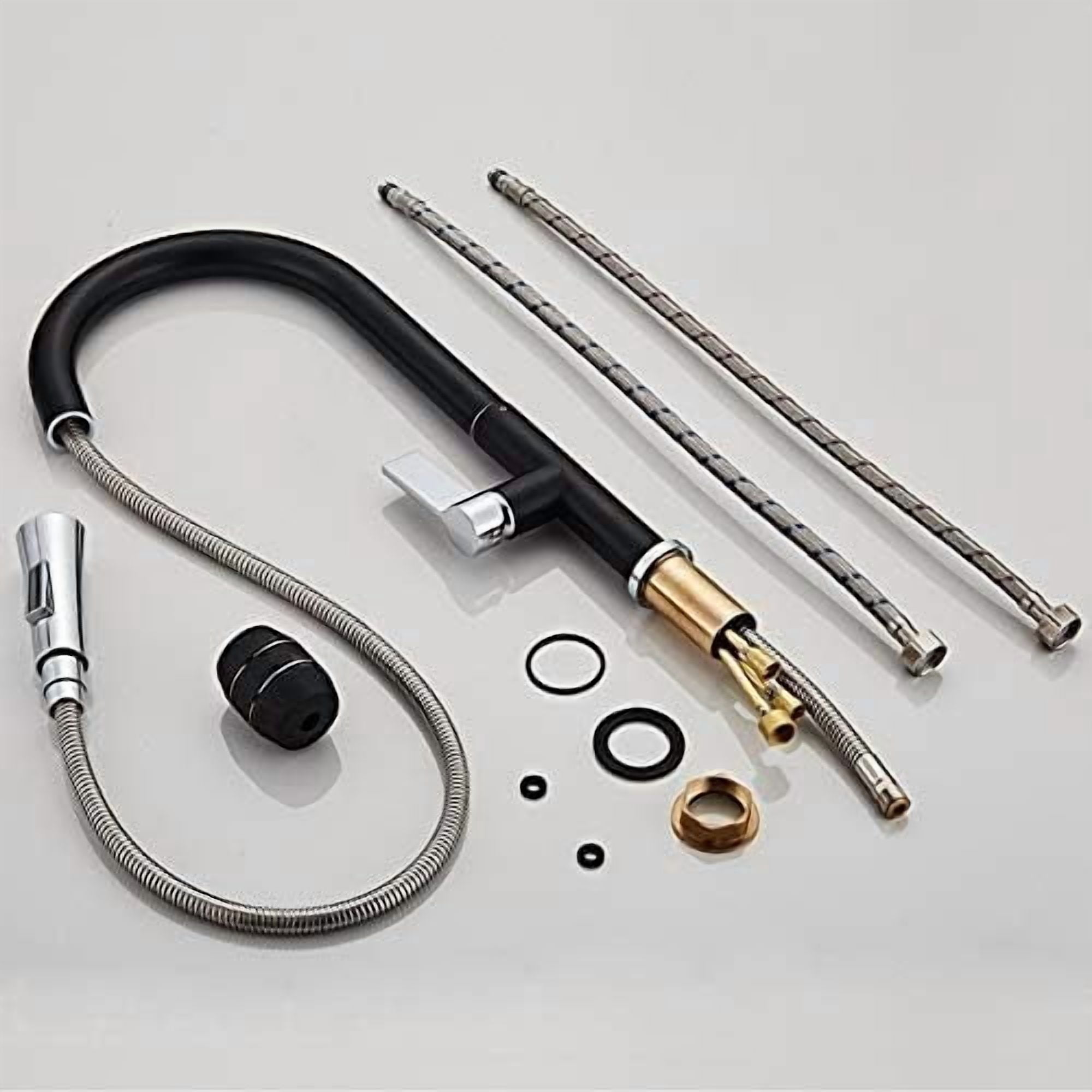Kitchen Sink Faucet for Bar Farmhouse Commercial, Single Handle Pull Out Kitchen Tap, Swivel Degree Water Mixer Tap, Chrome Spring Button Nozzle Kitchen Faucets