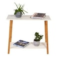 thumbnail image 4 of Eccostyle 2-Tier Solid Bamboo Frame Console Table - White, 4 of 7