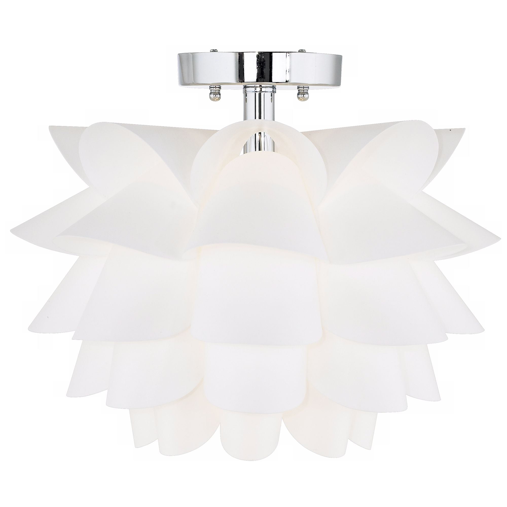 Possini Euro Design Modern Ceiling Light Semi Flush Mount Fixture 15 3/4" Wide White Flower for Bedroom Kitchen Living Room Hallway Bathroom House