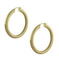 thumbnail image 1 of Stainless Steel Yellow Gold-Tone Classic Hoop Earrings, 1 of 3