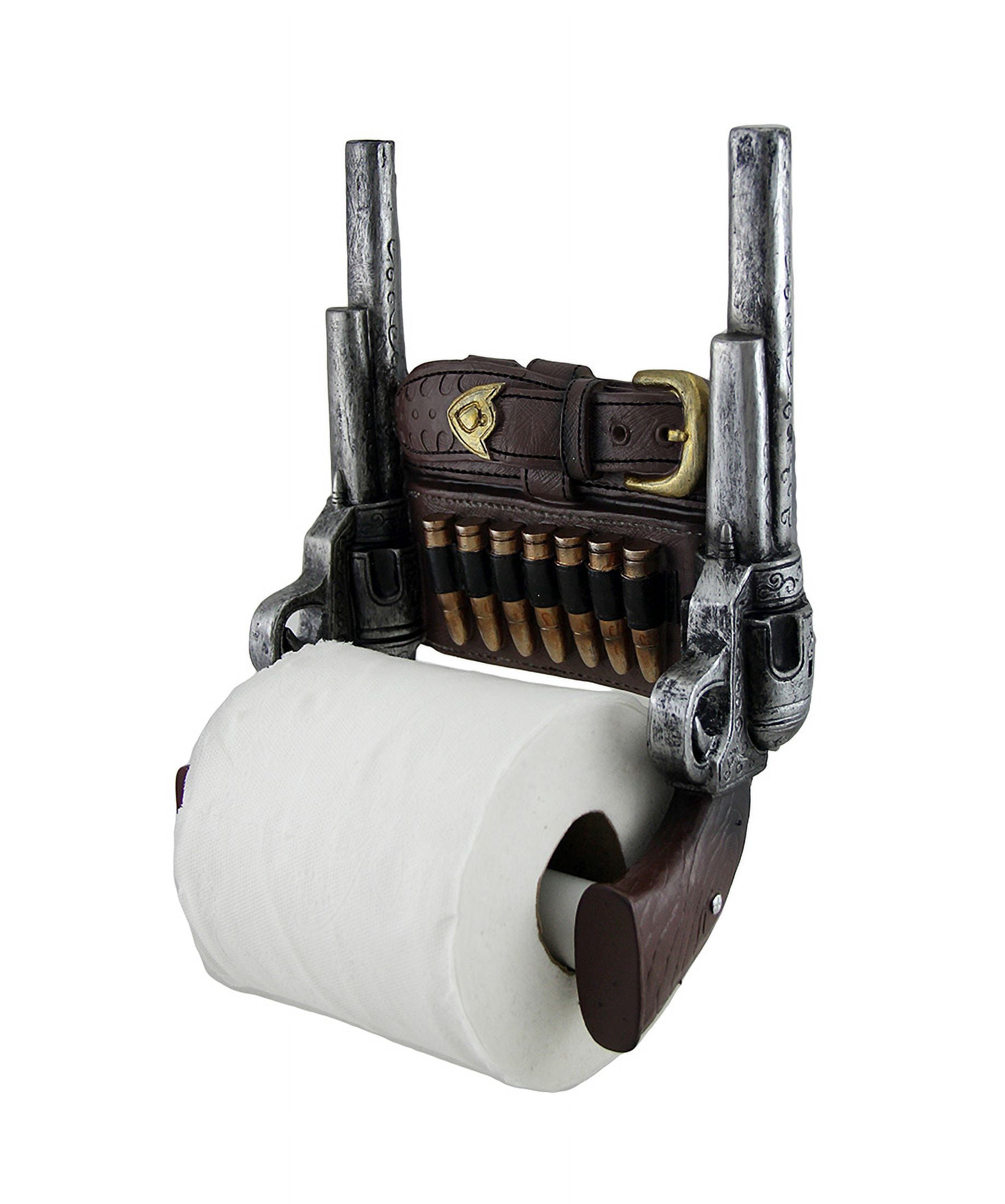 Zeckos Rustic Resin Double Pistol Toilet Paper Holder Western Decor