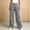 Dark Gray, variant on Pants for Women High Waisted Button Grid Wide Straight Leg Palazzo Loose Fit Casual Flowy Trousers