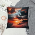 thumbnail image 2 of Orinice  African Throw Pillow Cushion Cover, Sunset Kwando River Caprivi Strip Namibia Evening Wilderness National Park, Decorative Square Accent Pillow Case,  White, 2 of 5